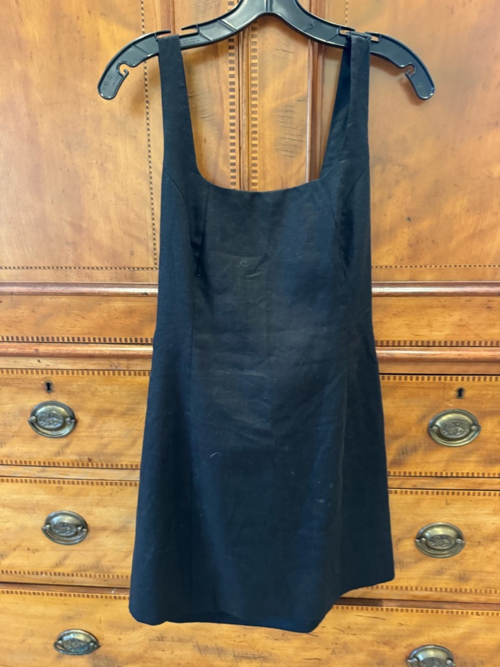 SIR the label Black Mini Square-Neck Shift Dress